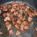 Chili con carne - kødet brunes