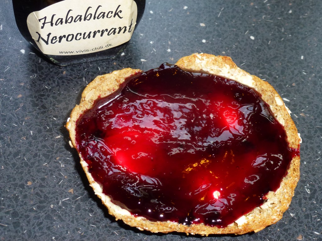 Blackcurrant gelly with chili (will be translated upon request) - på friskristet brød